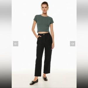 Aritzia Wilfred Free Black Brennan Pant size 2 High-rise cotton utility pants